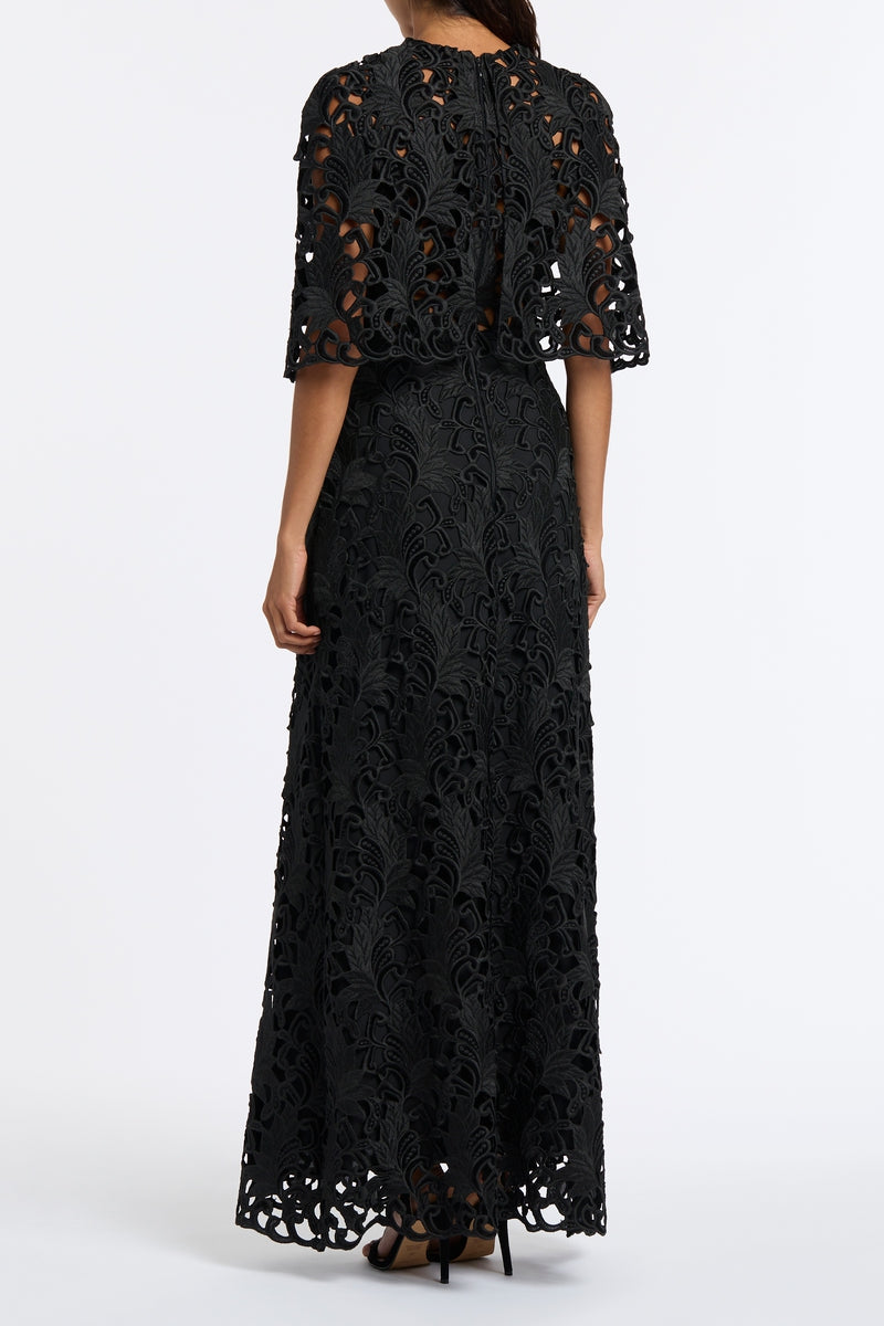 Carla Zampatti Embroidered Velvet Gown (Black)