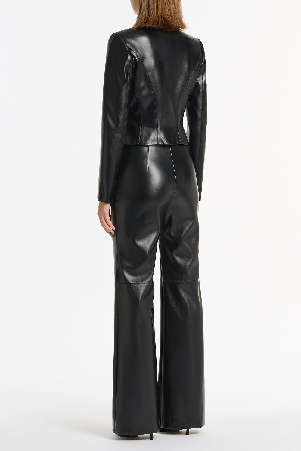 Carla Zampatti Faux Leather Wide Leg Pant (Black)