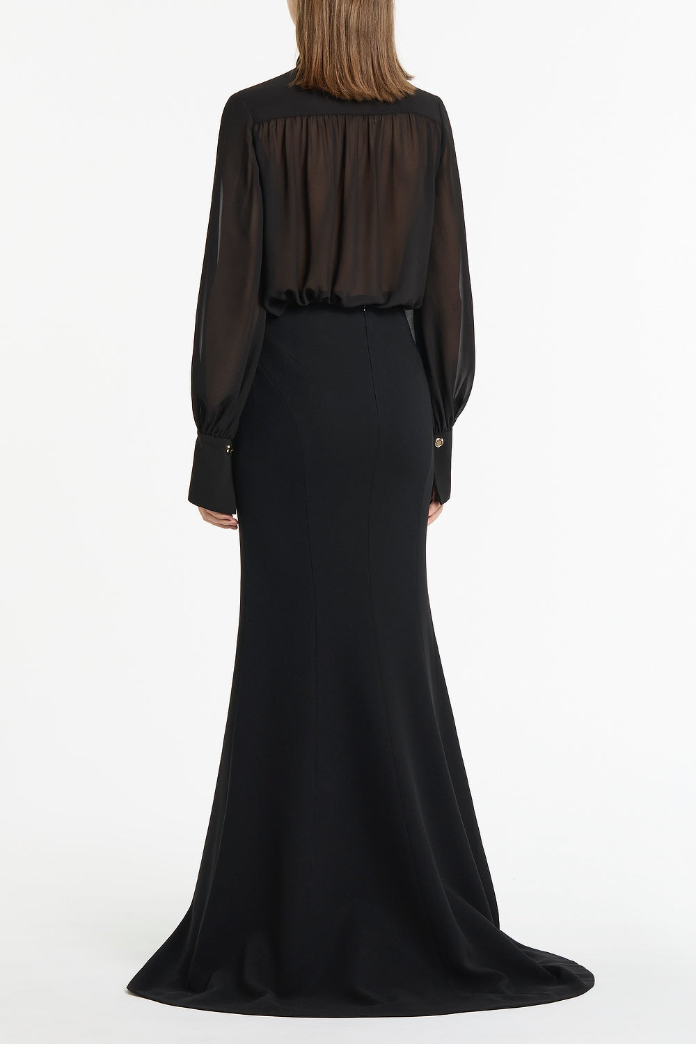 Carla Zampatti Georgette Bow Front Blouse (Black)