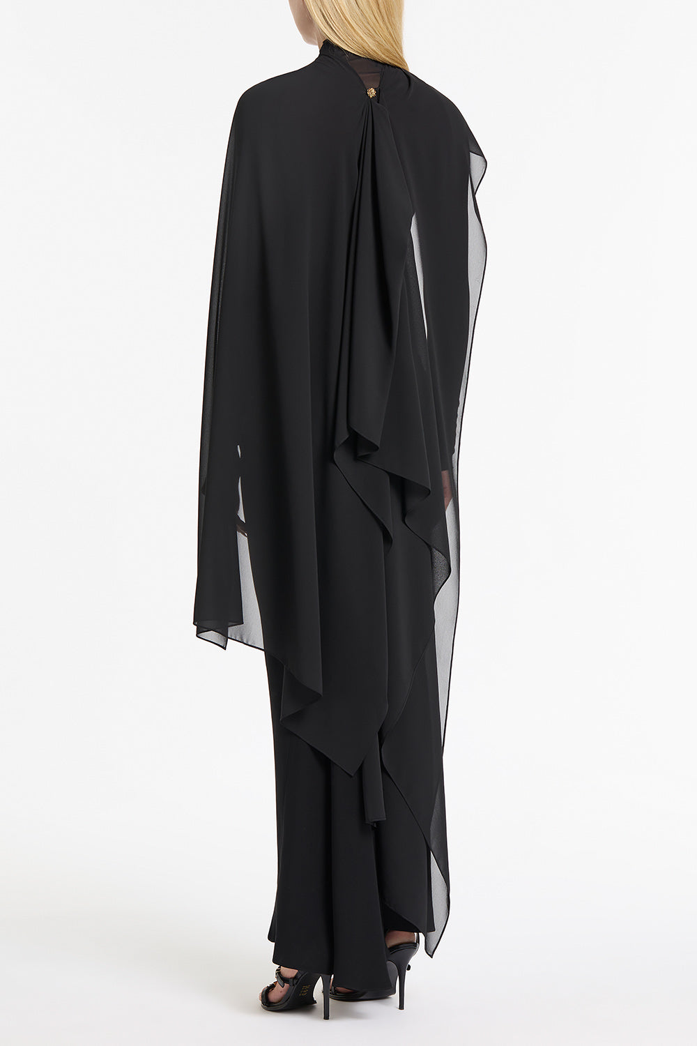Carla Zampatti Georgette Cascata Wrap (Black)