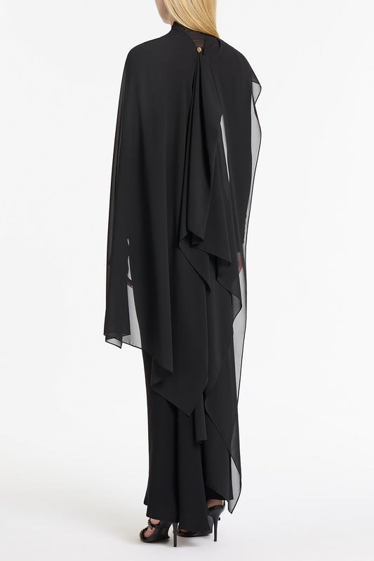 Carla Zampatti Georgette Cascata Wrap (Black)