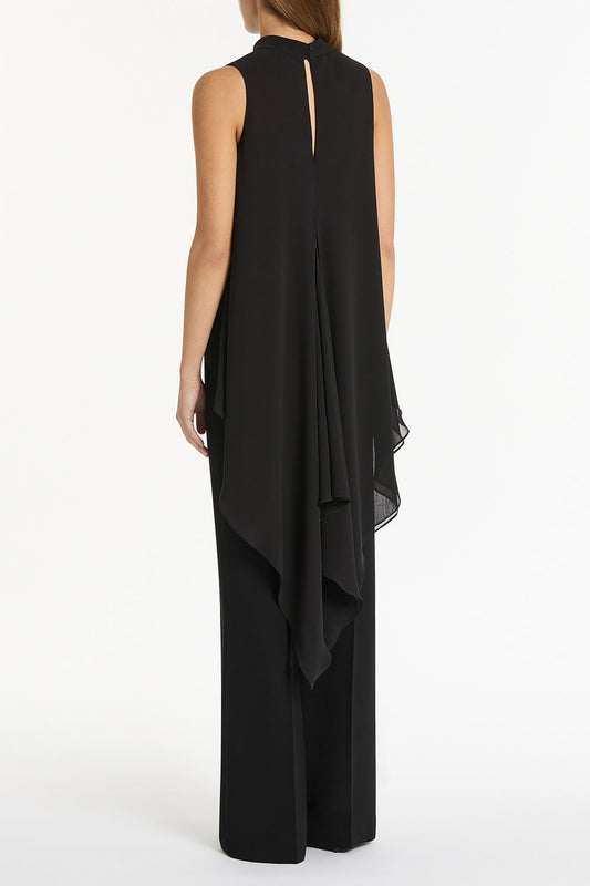 Carla Zampatti Georgette Fluted Tunic (Black)