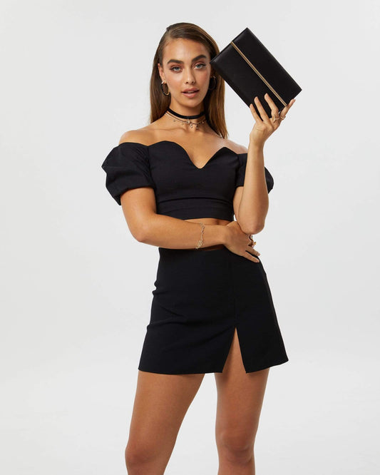 Image of Clutch Bags. Productname: Colette Black Harriet Clutch Bag in Black colour by brand - Colette