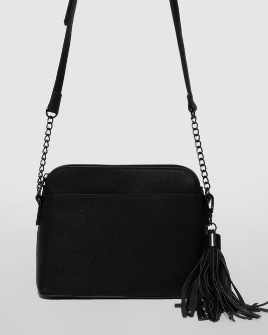 Colette by Colette Hayman Karen Tassel Crossbody Bag (Black)