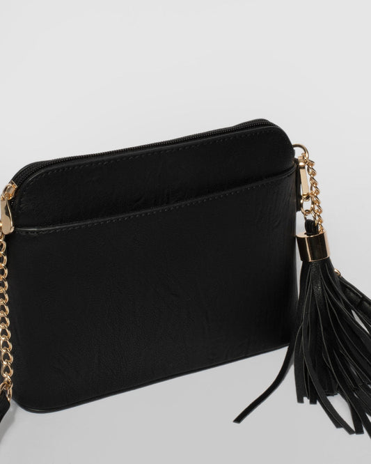 Colette by Colette Hayman Karen Tassel Crossbody Bag (Black)