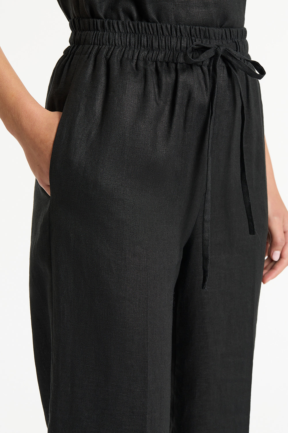 Carla Zampatti Linen Lounge Pant (Black)