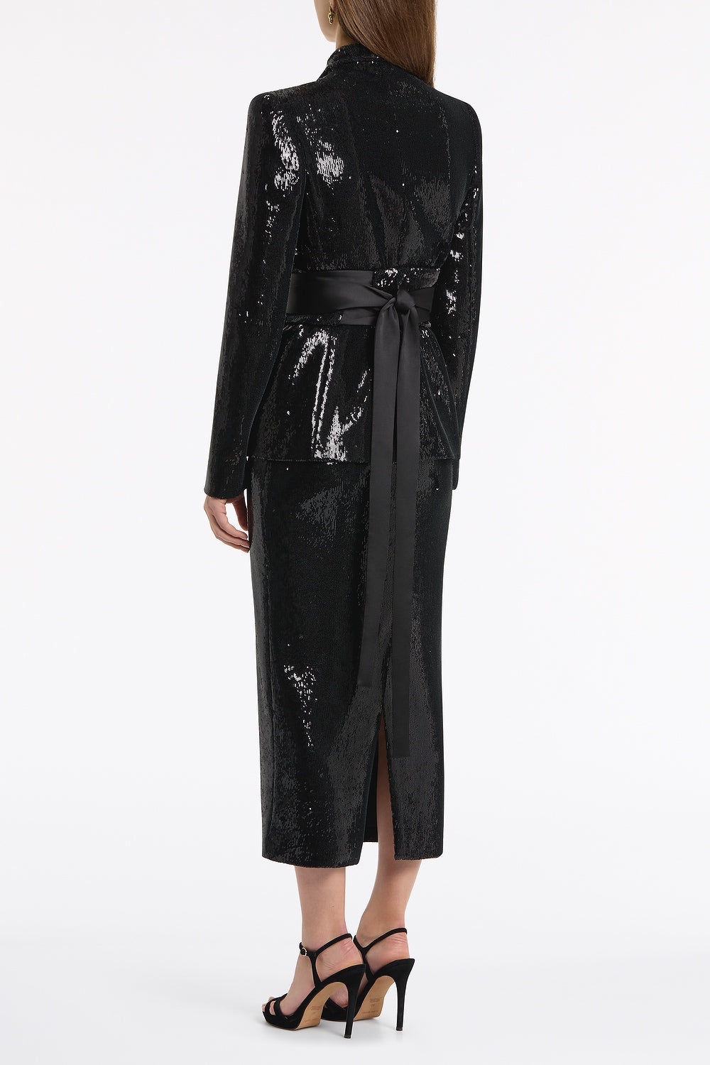 Carla Zampatti Liquid Sequin Cummerbund (Black)