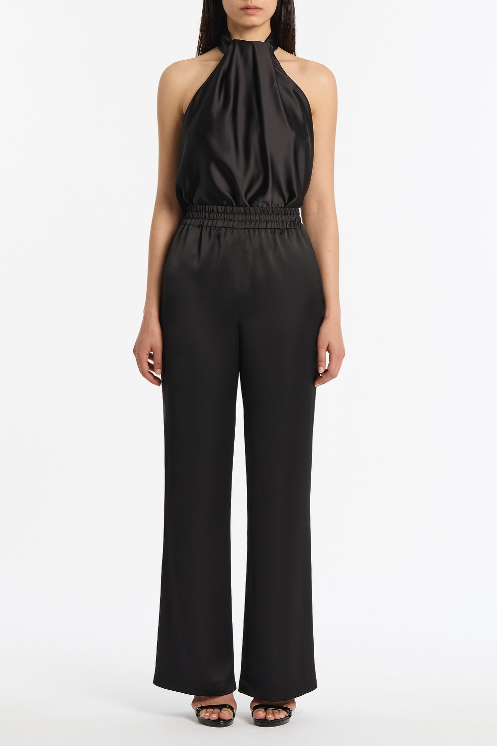Carla Zampatti Lustre Satin Elastic Pant (Black)