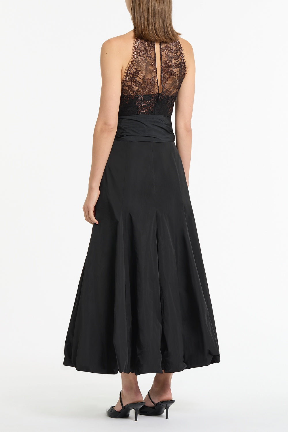 Carla Zampatti Metallic Lace Halter Top (Black)