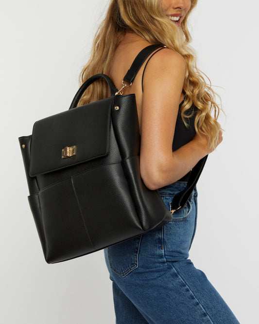 Image of Bags. Productname: Colette Black Olivia Baby Bag Backpack in Black colour by brand - Colette