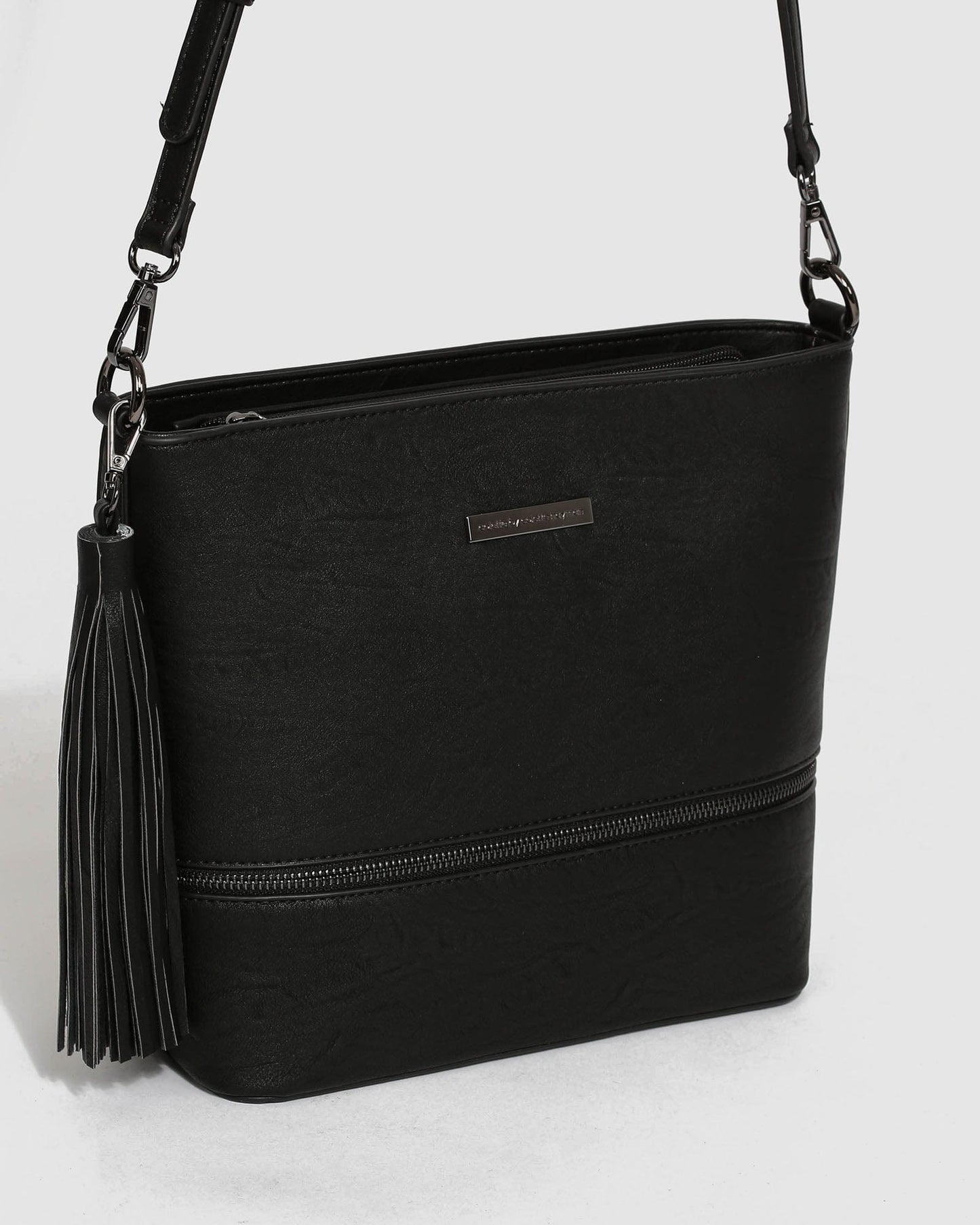 Colette by Colette Hayman Pia Tassel Medium Crossbody Bag (Black)