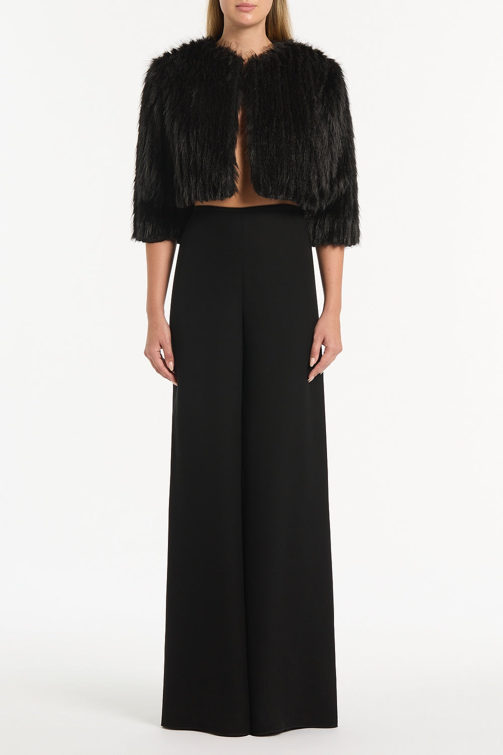 Image of Coats & Jackets. Product name - Black Piuma Fur Bolero in Black colour by brand - Carla Zampatti