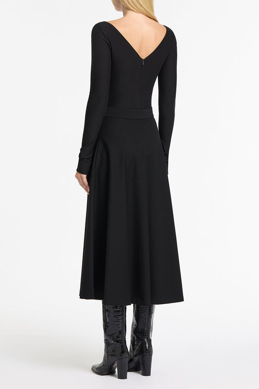Carla Zampatti Ponte Deep V Top (Black)