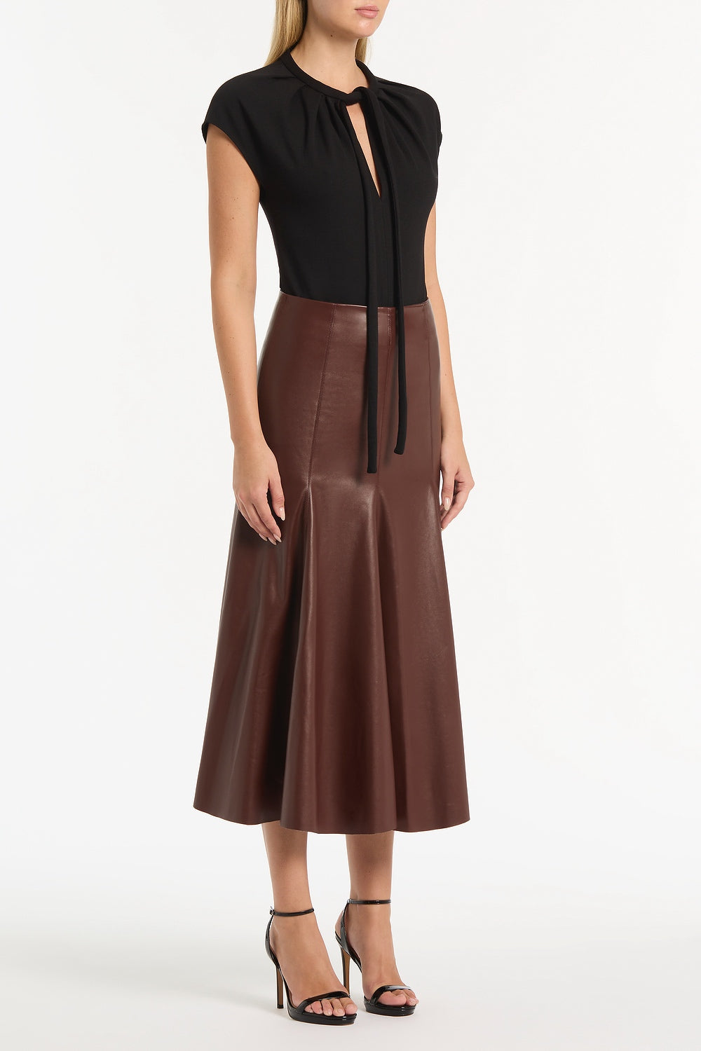 Carla Zampatti Ponte Tie Detail Top (Black)