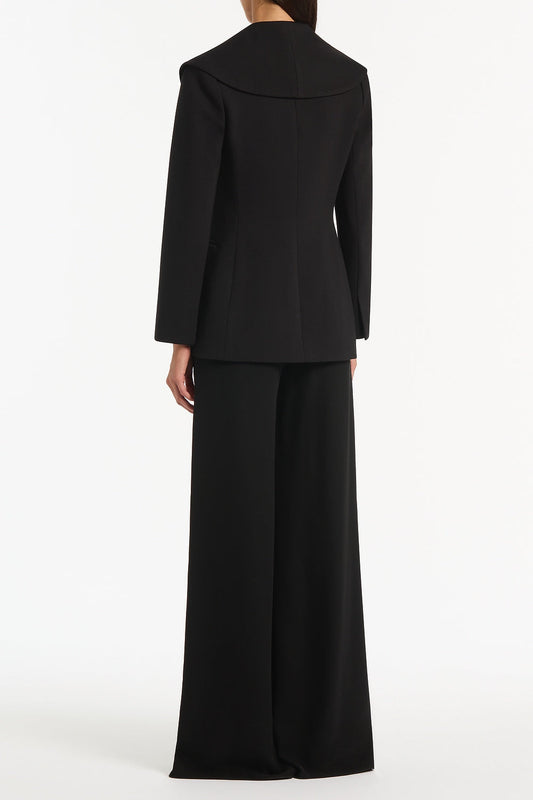 Carla Zampatti Ponte Wide Shawl Collar Jacket (Black)