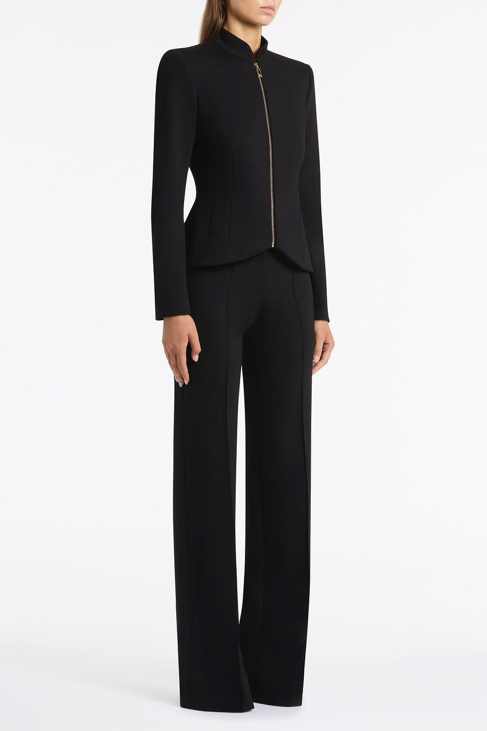 Carla Zampatti Ponte Zip Front Jacket (Black)