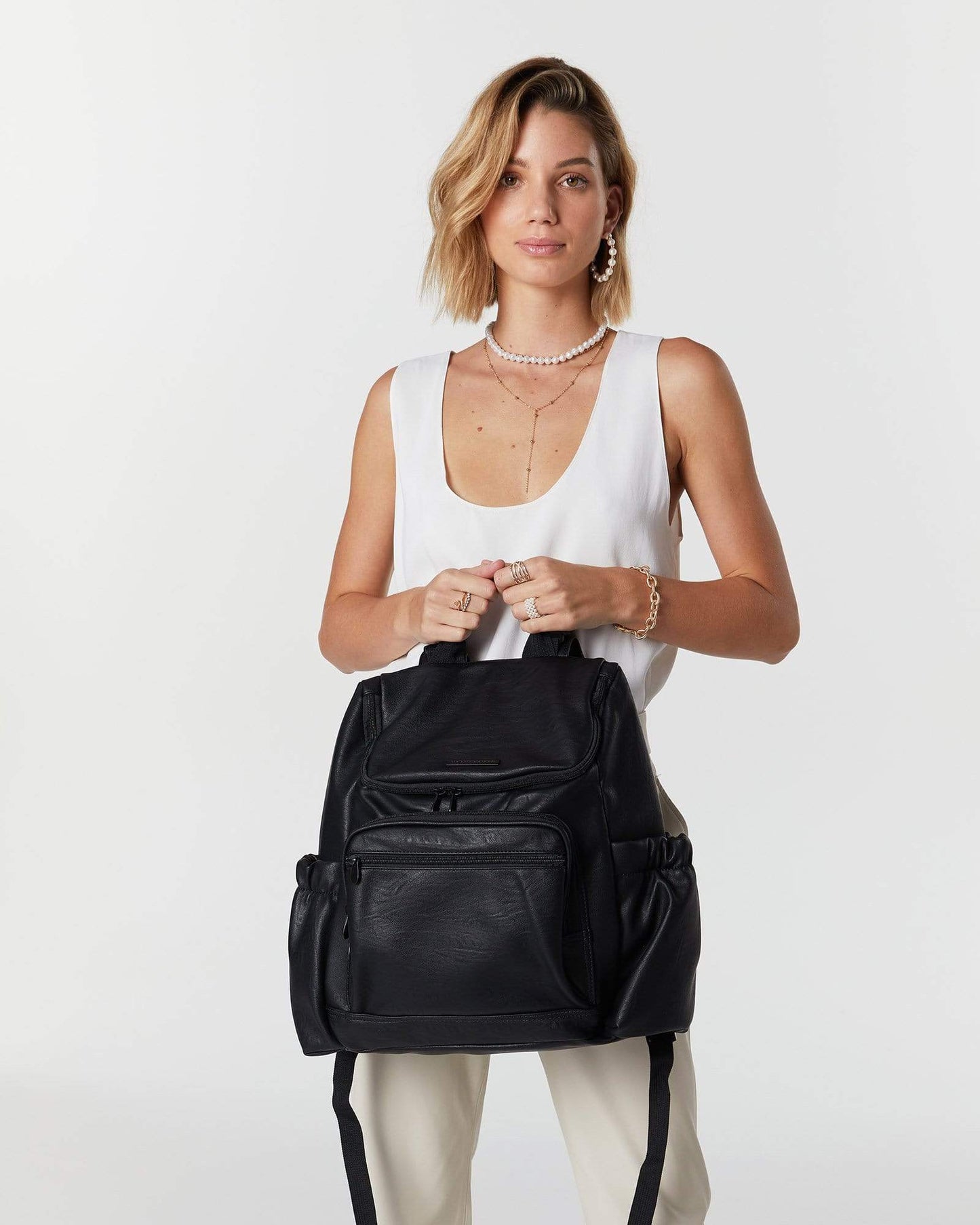 Image of Bags. Productname: Colette Black Baby Bag Backpack in Black colour by brand - Colette