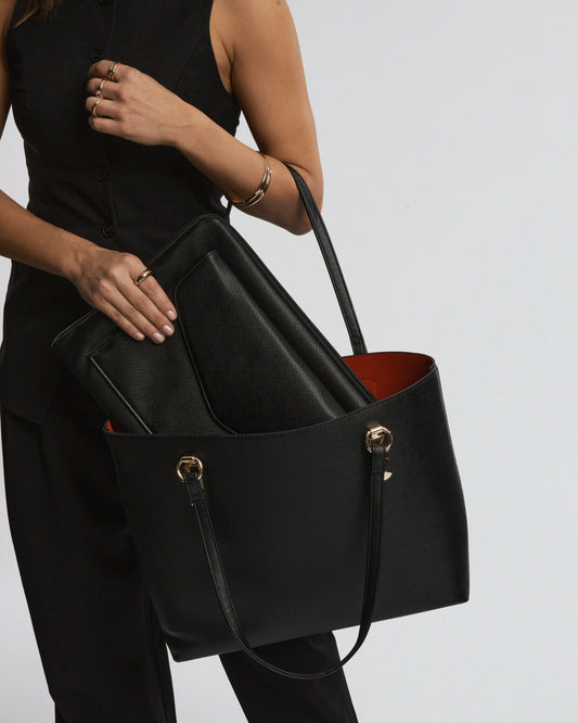 Image of Tote Bags. Productname: Colette Black & Red Angelina Tote Bag in Black colour by brand - Colette