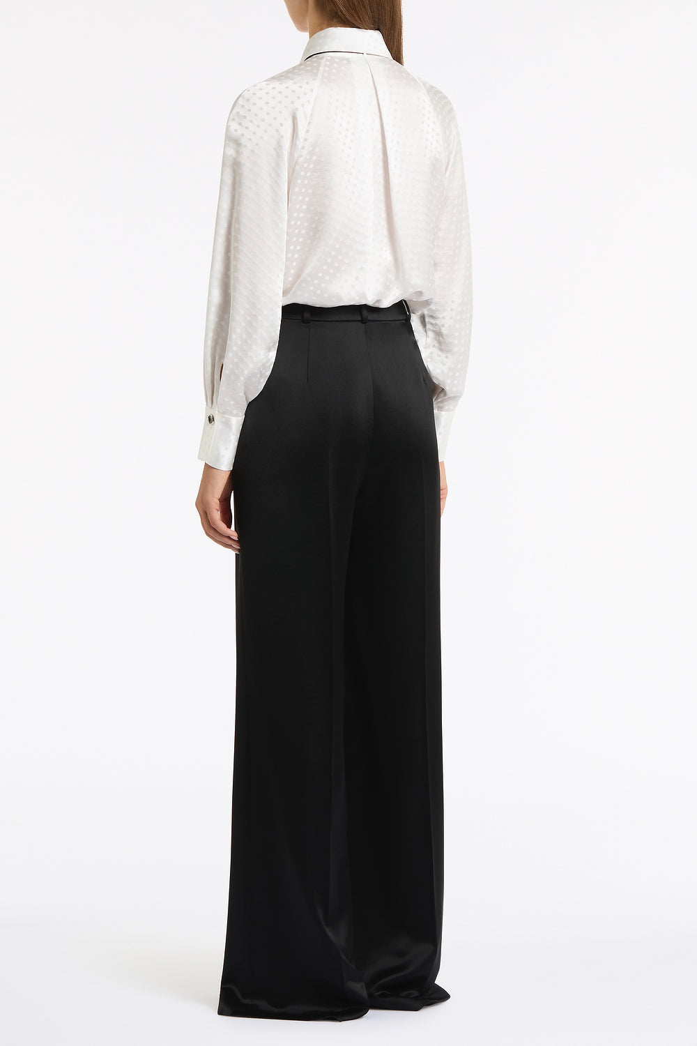 Carla Zampatti Satin Acetate Deep Pleat Pant (Black)