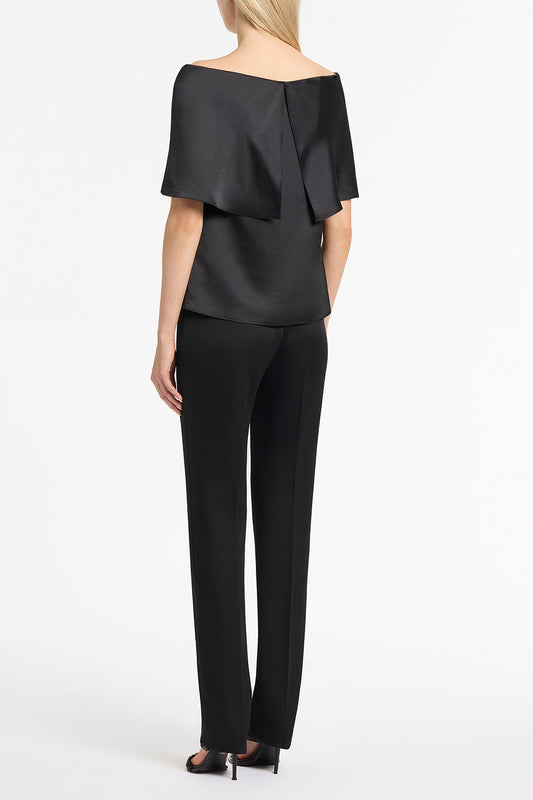 Carla Zampatti Satin Off Shoulder Top (Black)