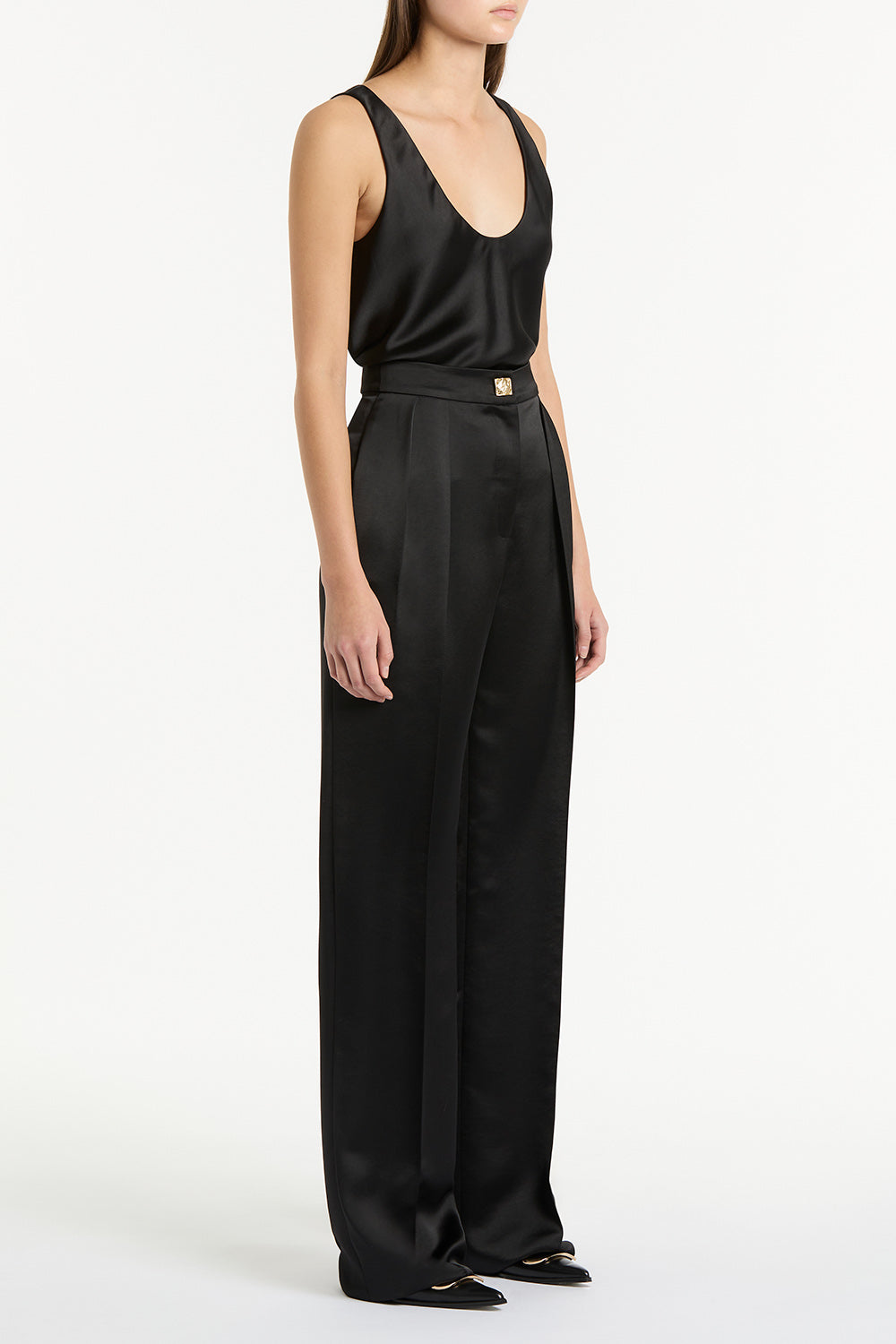 Carla Zampatti Satin Scoop Cami (Black)