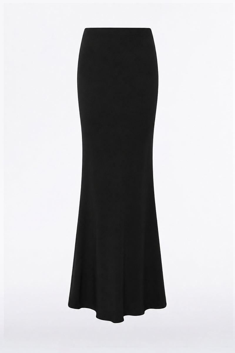 Carla Zampatti Crepe Bias Fishtail Skirt (Black)