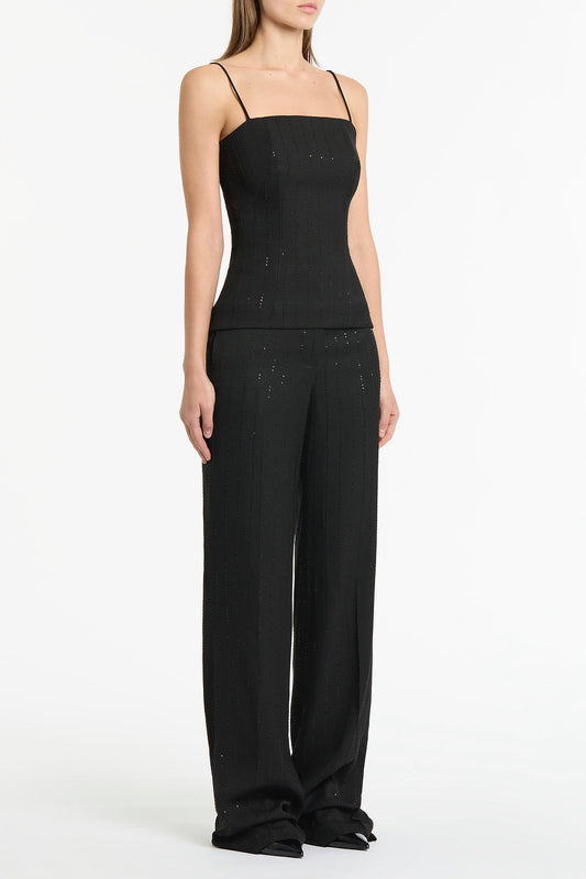 Carla Zampatti Starlight Twill Bustier Top (Black)