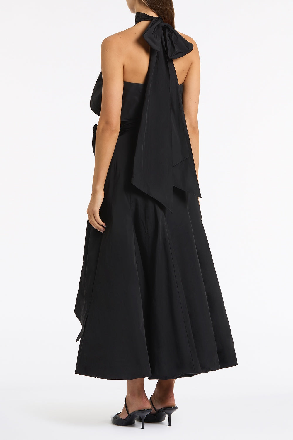 Carla Zampatti Taffeta Ruffle Bow Detail Top (Black)