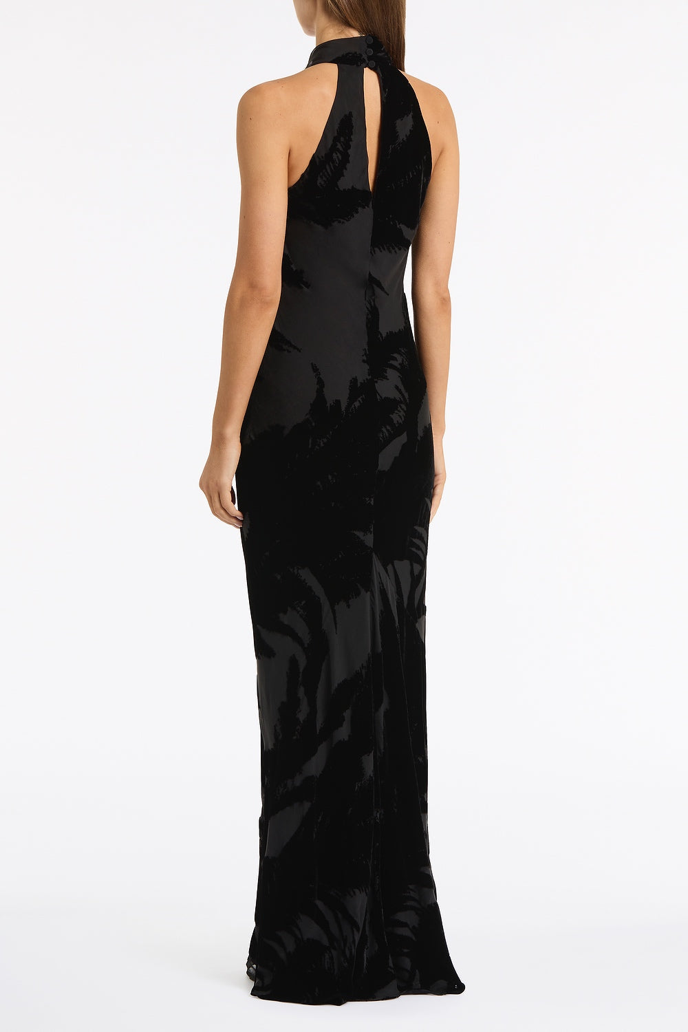 Carla Zampatti Velvet Burnout Bias Gown (Black)