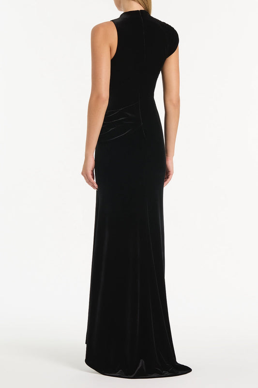 Carla Zampatti Velvet Draped Gown (Black)