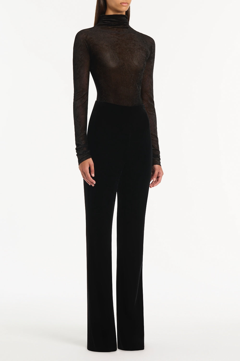 Carla Zampatti Velvet Mesh Bodysuit (Black)