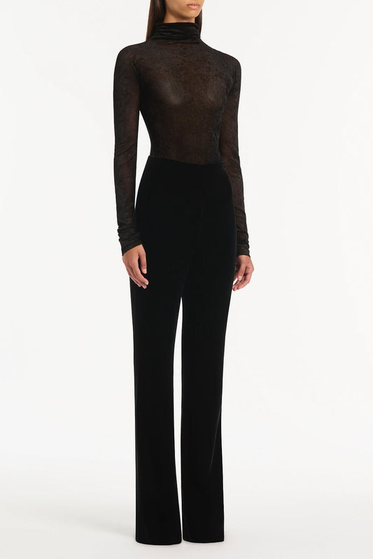Carla Zampatti Velvet Mesh Bodysuit (Black)