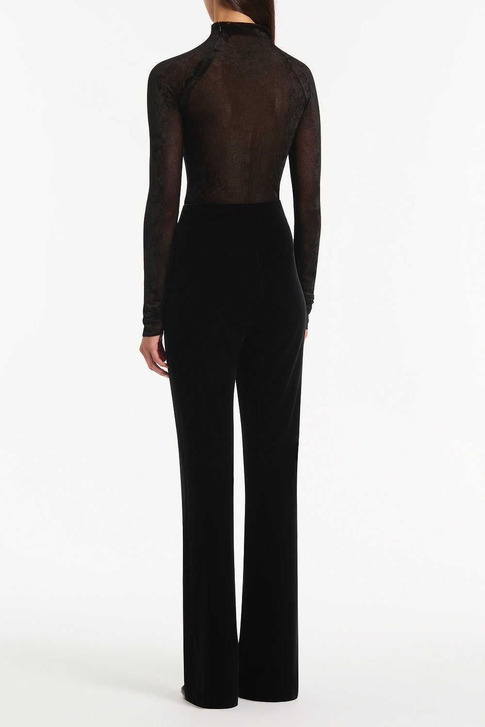 Carla Zampatti Velvet Mesh Bodysuit (Black)