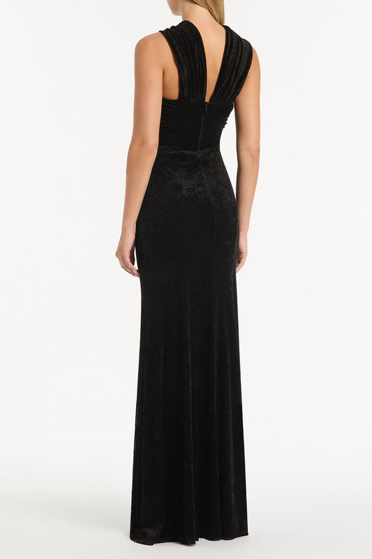 Carla Zampatti Velvet Mesh Gown (Black)