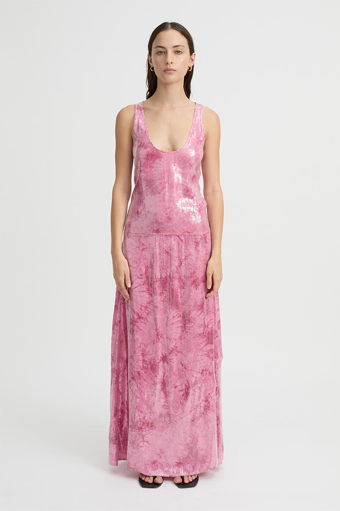 Image of a model wearing Skirts. Product name - Twiggy Skirt Pink in Pink colour by brand - Blanca Studio