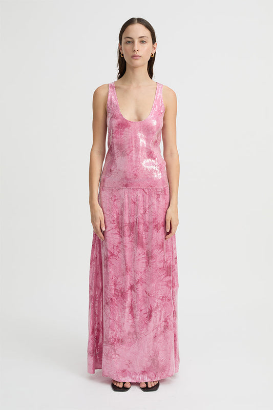 Image of a model wearing Skirts. Product name - Twiggy Skirt Pink in Pink colour by brand - Blanca Studio