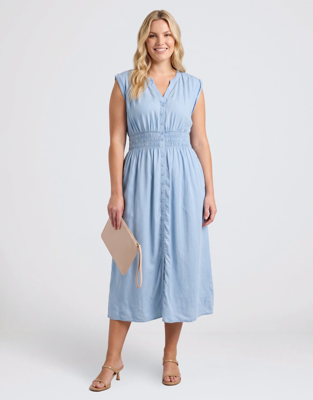 Image of Dresses. Product name - Bleu Dress Blue in Blue colour by brand - Foxwood