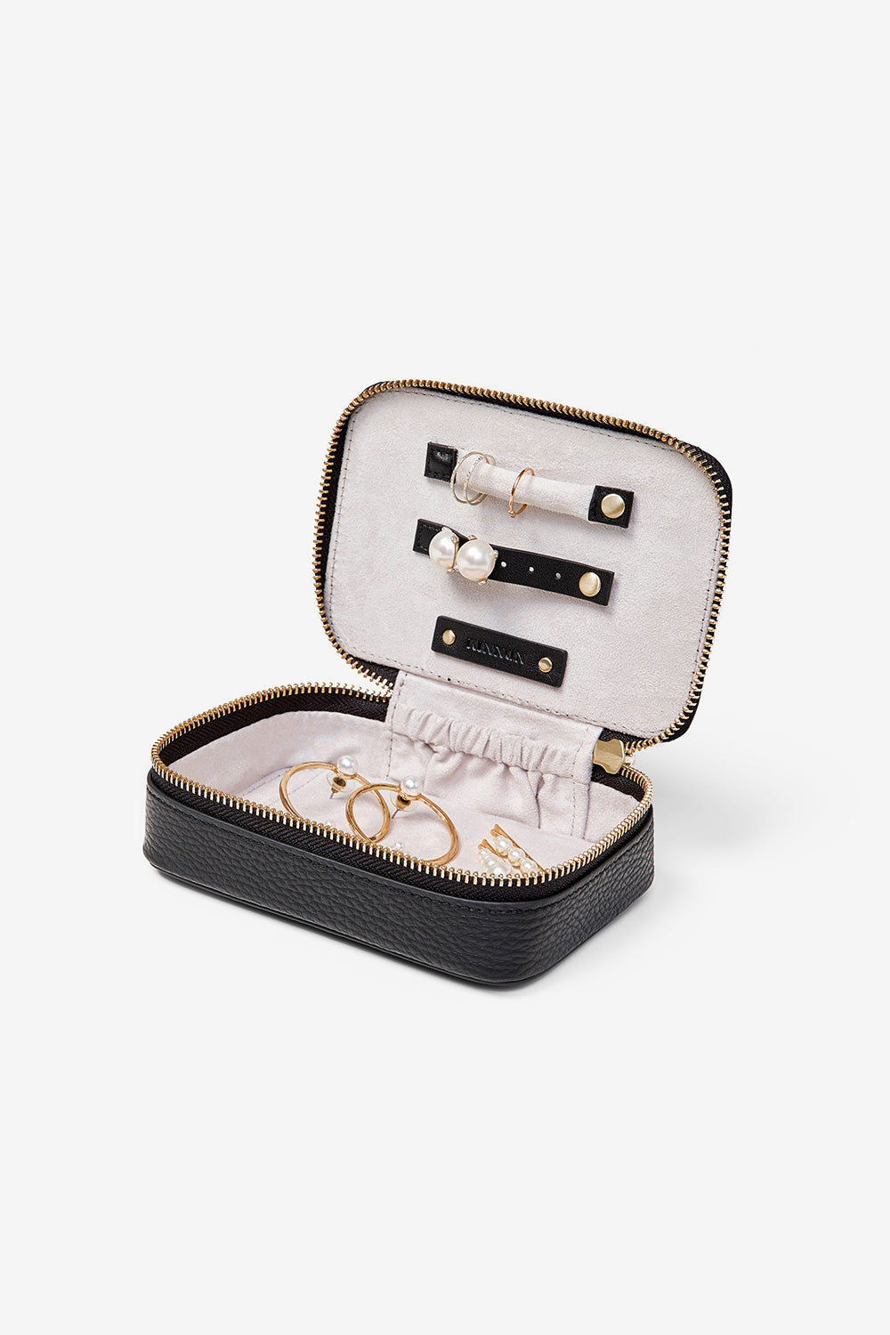 Image of Jewelry Sets. Product name - BLIXEN JEWELLERY CASE BLACK in Black colour by brand - KINNON