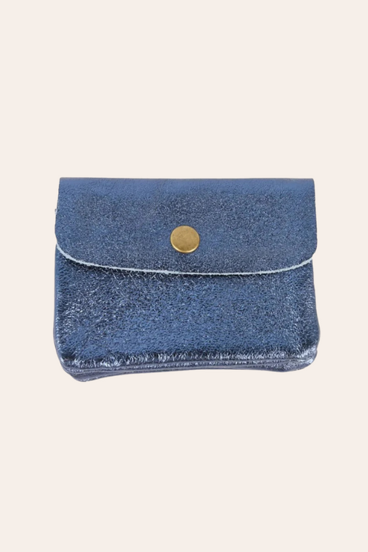 Image of Coin Purses. Productname: Coin Purse | Metallic Blue Jeans in Blue colour by brand - Kabana
