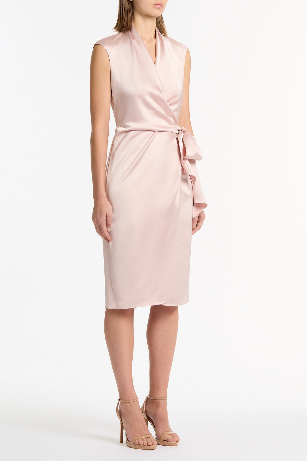 Carla Zampatti Blush Lustre Satin Wrap Dress (Pink)