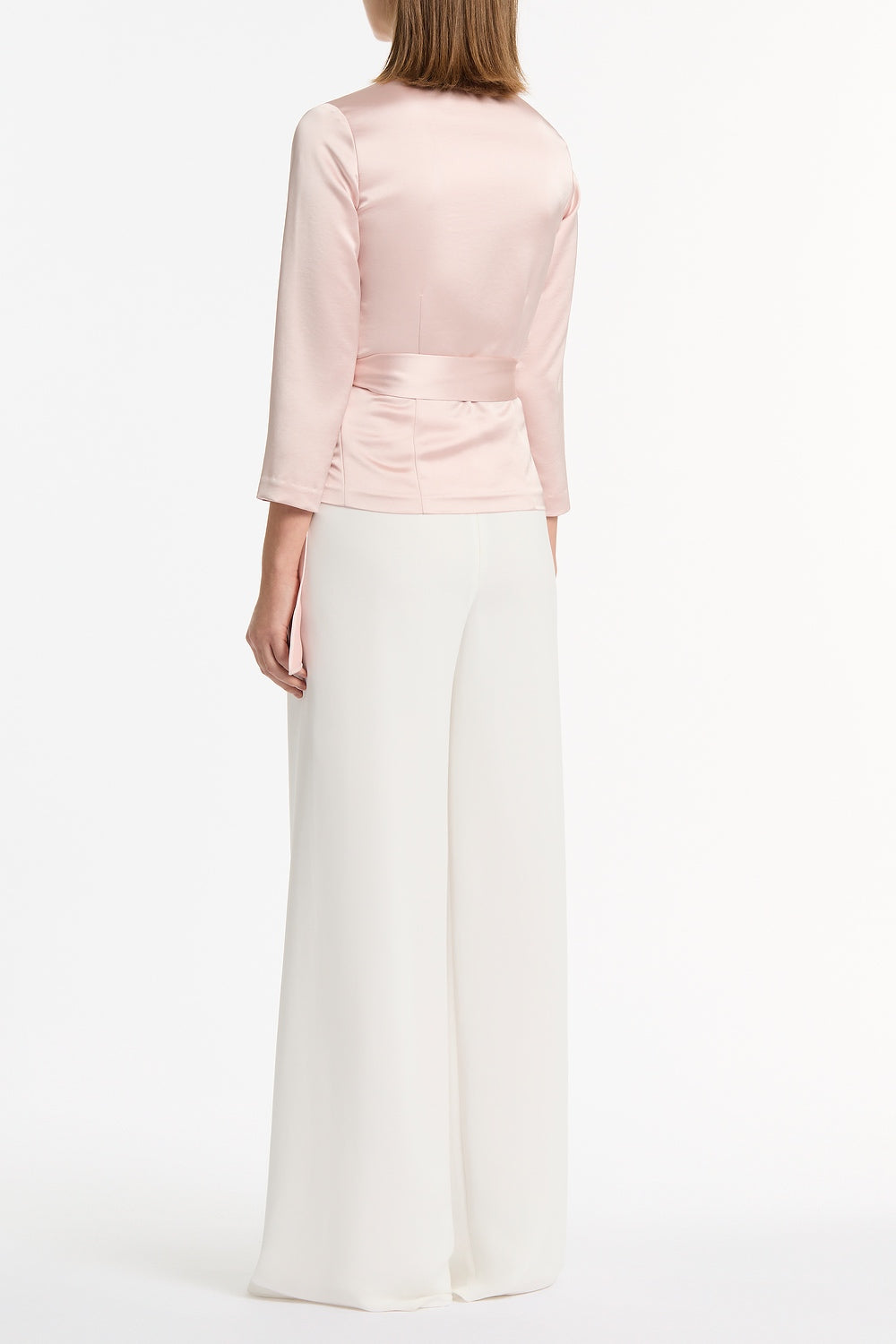 Carla Zampatti Blush Lustre Satin Wrap Top (Pink)