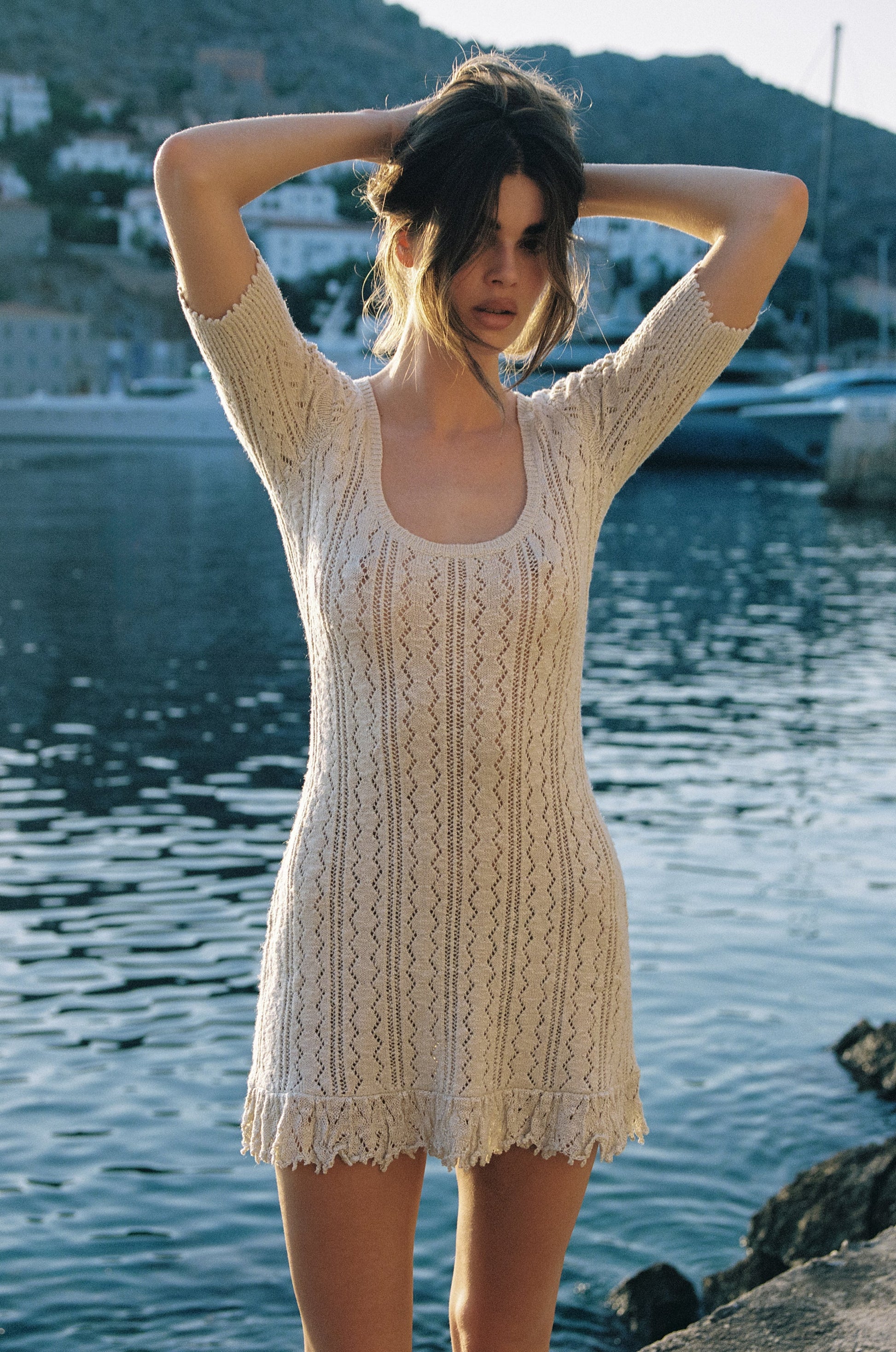 Image of Dresses. Product name - Bo Dress in Pearl colour by brand - With Jéan