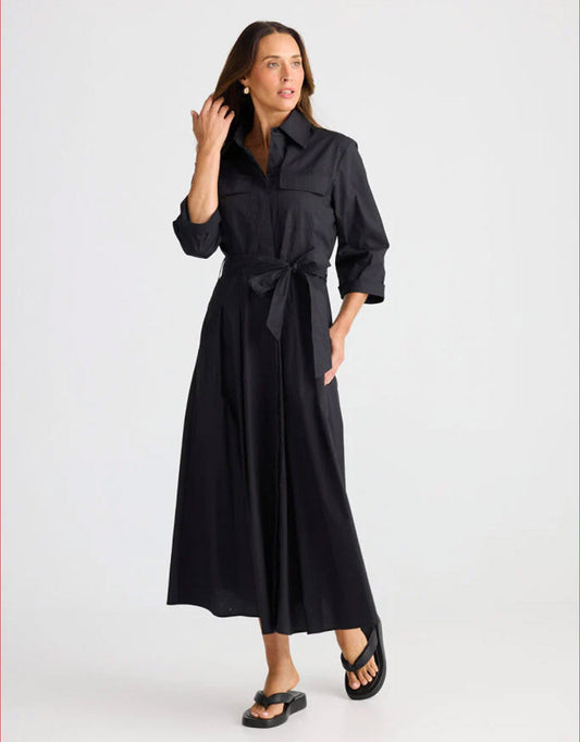 Rossellini 3/4 Sleeve Dress - (Black)