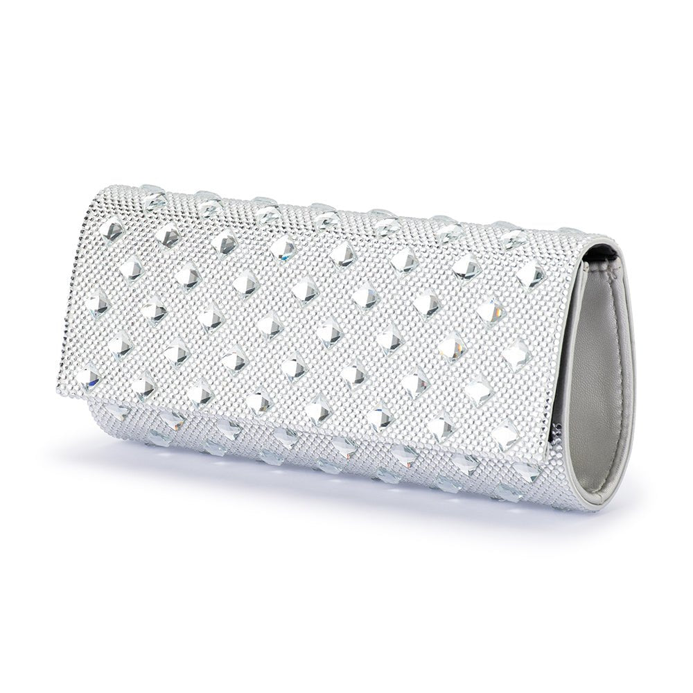 Olga Berg BRIDGET Crystal Clutch (Silver)