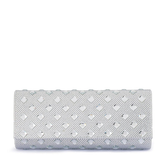 Olga Berg BRIDGET Crystal Clutch (Silver)