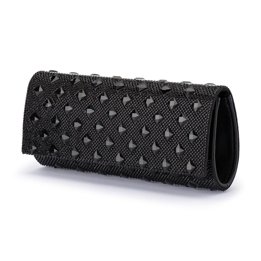 Olga Berg BRIDGET Crystal Clutch (Black)