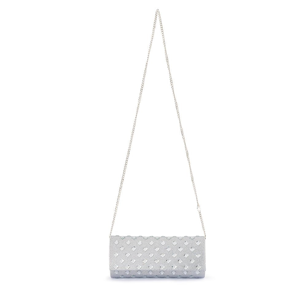 Olga Berg BRIDGET Crystal Clutch (Silver)