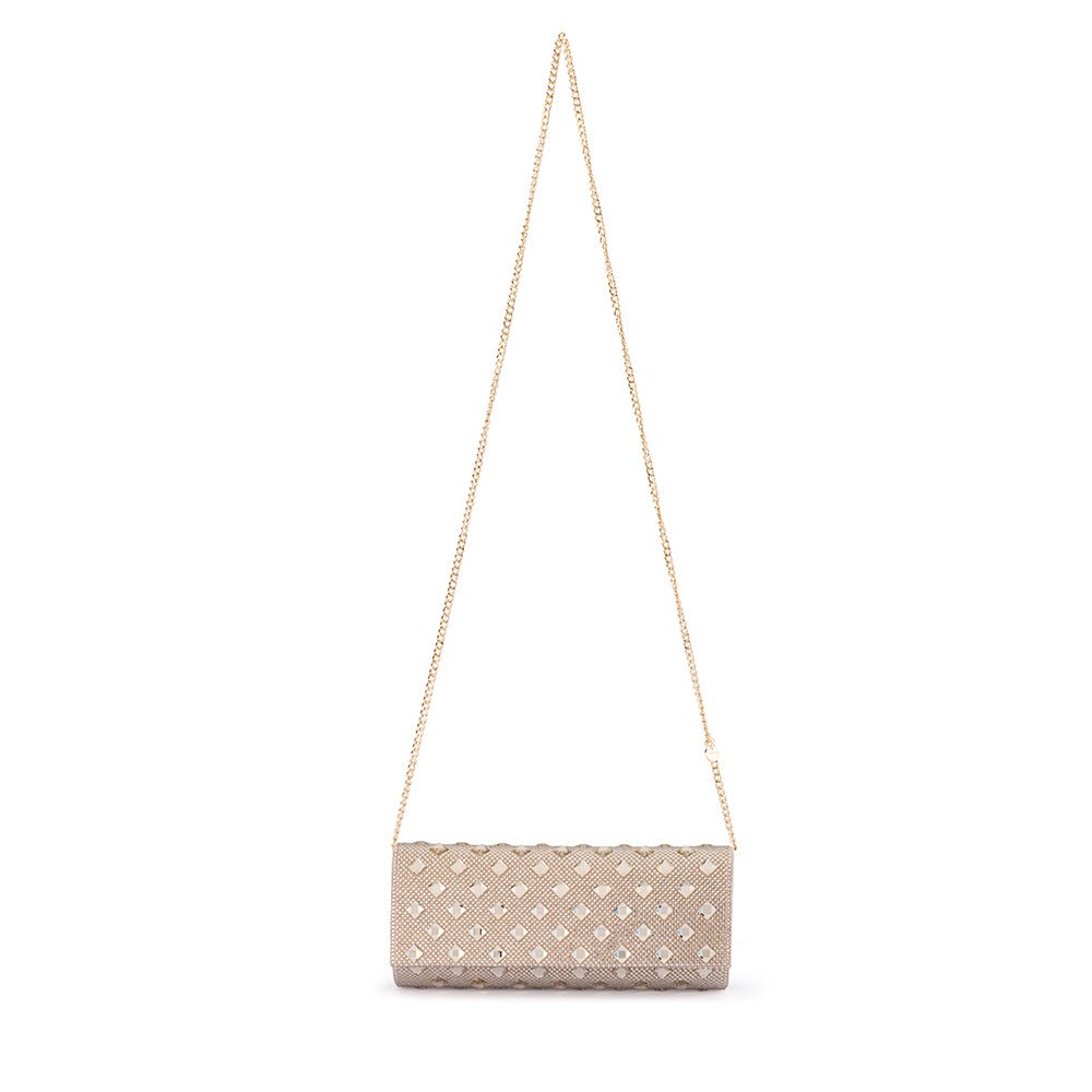 Olga Berg BRIDGET Crystal Clutch (Champagne)