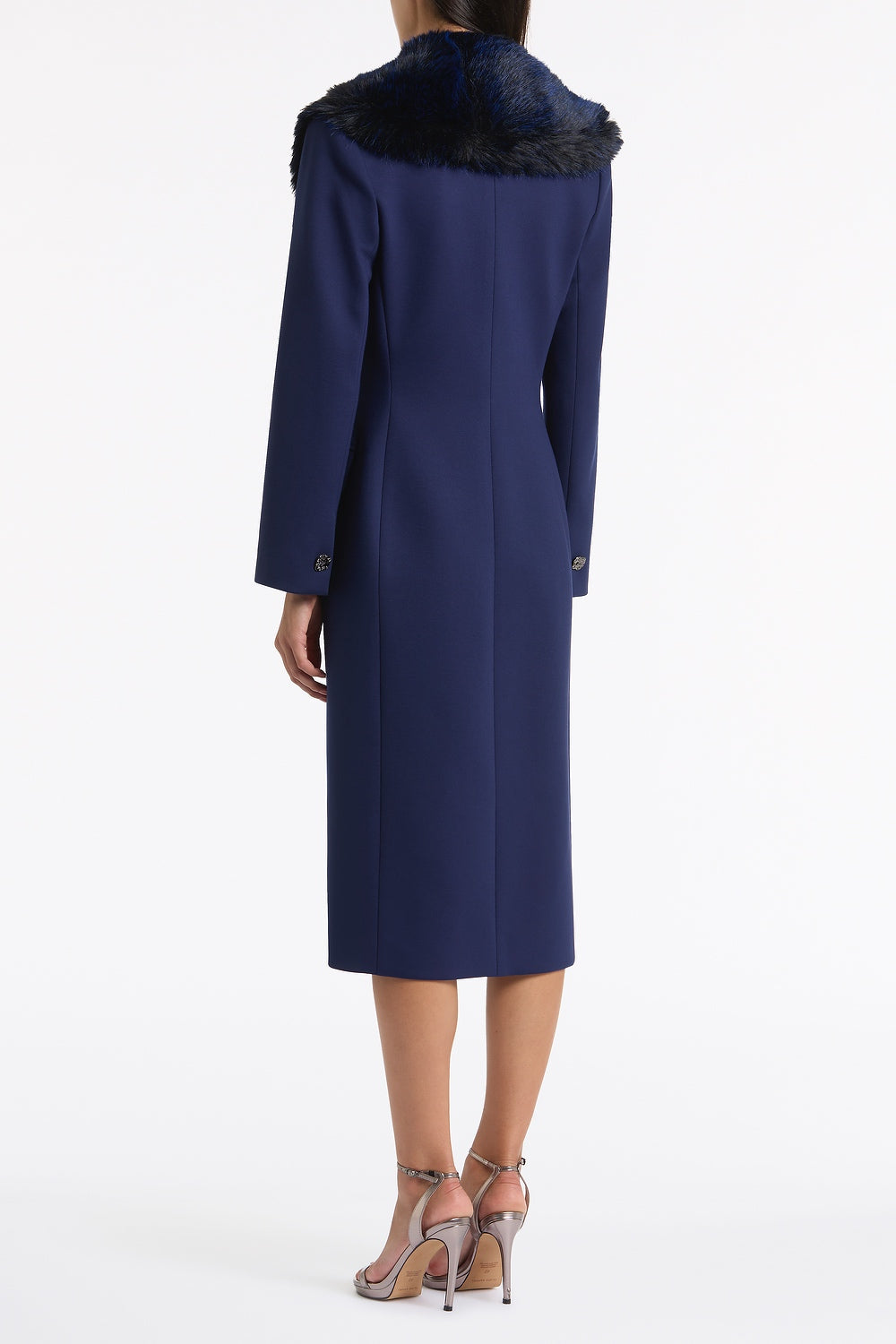 Carla Zampatti Bright Tipped Fur Stole (Navy)