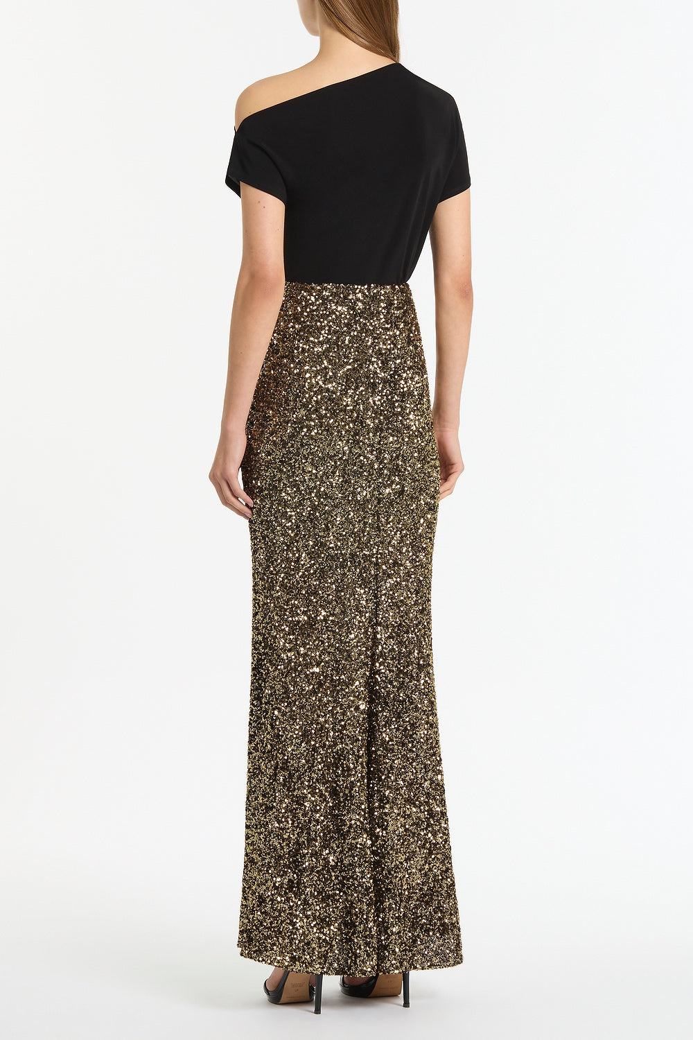 Carla Zampatti Crushed Sequin Column Skirt (Bronze)